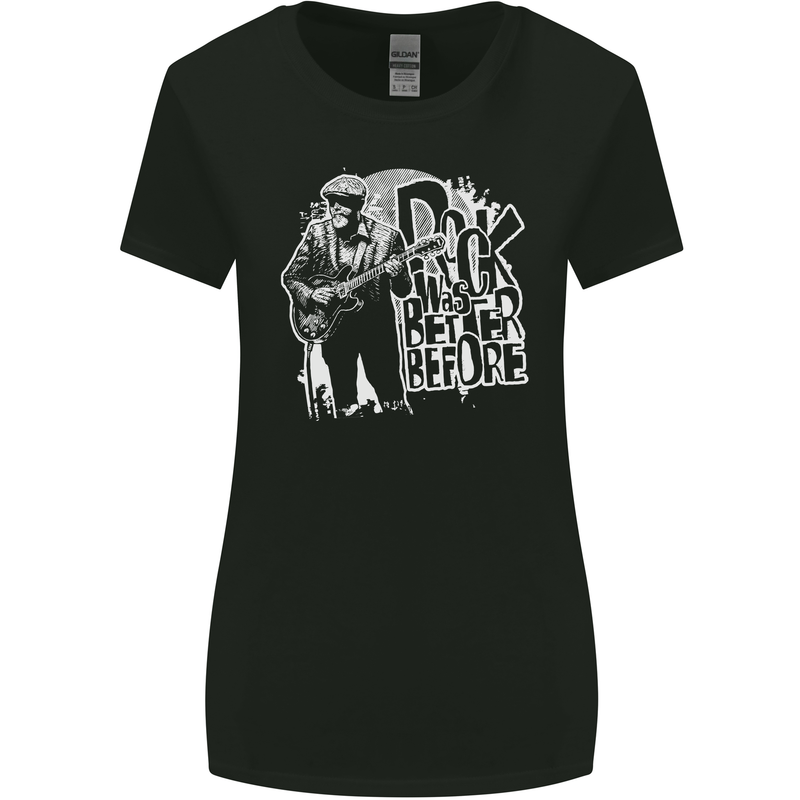 Rock Was Better Before Guitar Band Music Womens Wider Cut T-Shirt Black