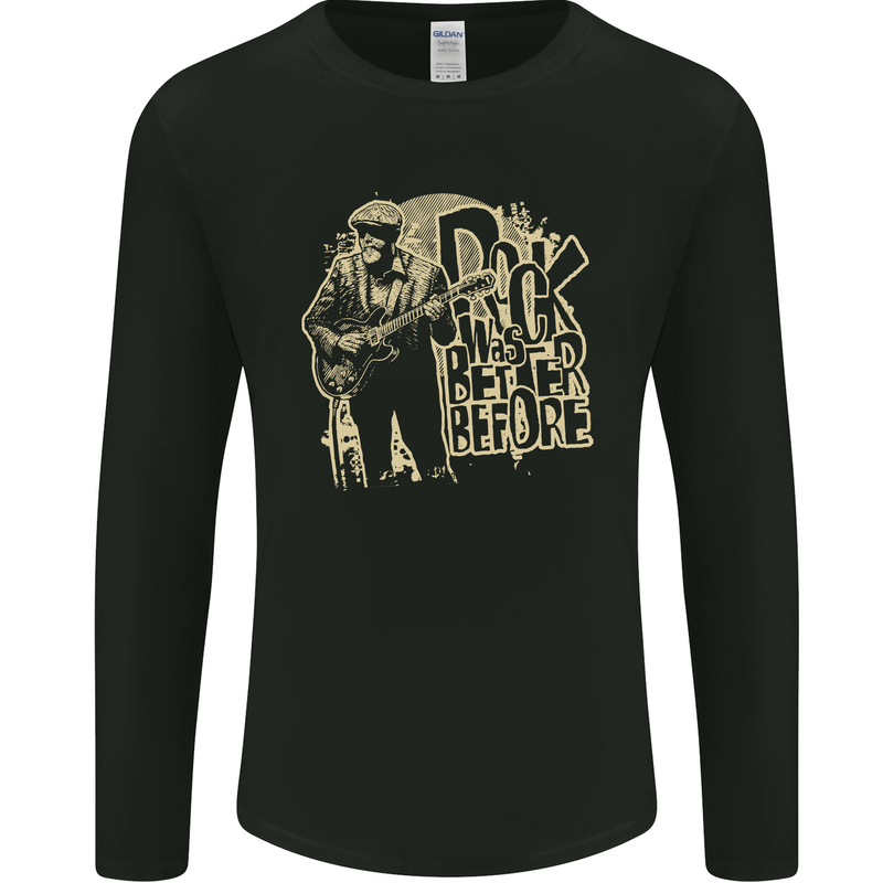 Rock Was Better Before Guitar Music Mens Long Sleeve T-Shirt Black