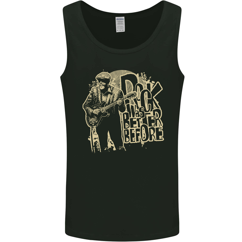 Rock Was Better Before Guitar Music Mens Vest Tank Top Black