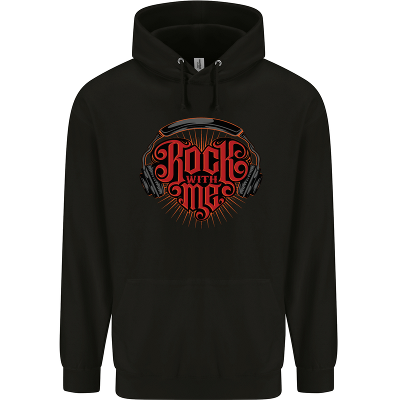 Rock With Me Heavy Metal Music Guitar Childrens Kids Hoodie Black