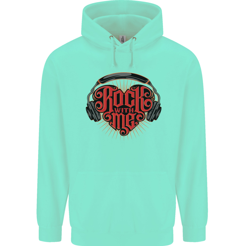 Rock With Me Heavy Metal Music Guitar Childrens Kids Hoodie Peppermint