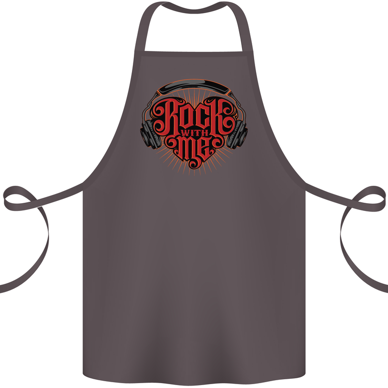 Rock With Me Heavy Metal Music Guitar Cotton Apron 100% Organic Dark Grey