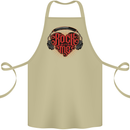 Rock With Me Heavy Metal Music Guitar Cotton Apron 100% Organic Khaki