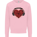 Rock With Me Heavy Metal Music Guitar Kids Sweatshirt Jumper Light Pink