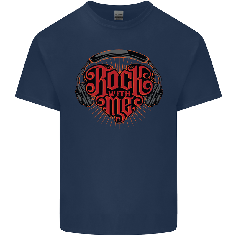 Rock With Me Heavy Metal Music Guitar Kids T-Shirt Childrens Navy Blue
