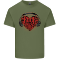 Rock With Me Heavy Metal Music Guitar Mens Cotton T-Shirt Tee Top Military Green