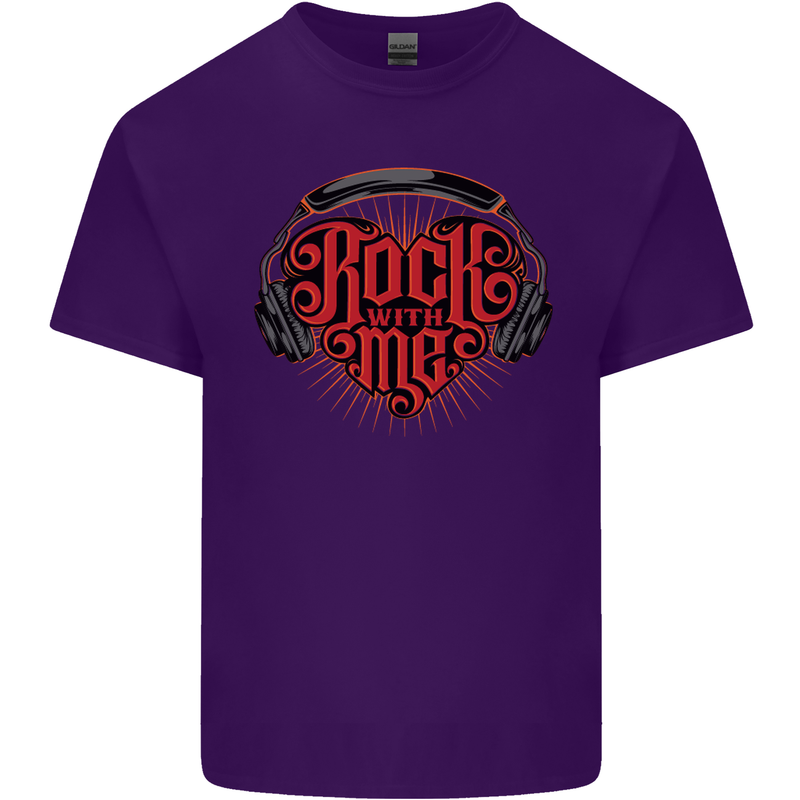 Rock With Me Heavy Metal Music Guitar Mens Cotton T-Shirt Tee Top Purple