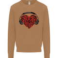 Rock With Me Heavy Metal Music Guitar Mens Sweatshirt Jumper Caramel Latte