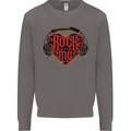 Rock With Me Heavy Metal Music Guitar Mens Sweatshirt Jumper Charcoal