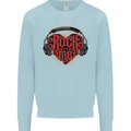 Rock With Me Heavy Metal Music Guitar Mens Sweatshirt Jumper Light Blue