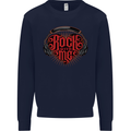 Rock With Me Heavy Metal Music Guitar Mens Sweatshirt Jumper Navy Blue