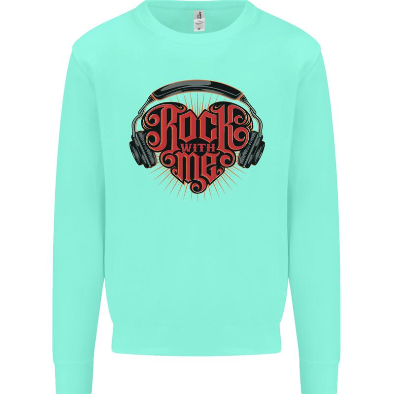 Rock With Me Heavy Metal Music Guitar Mens Sweatshirt Jumper Peppermint