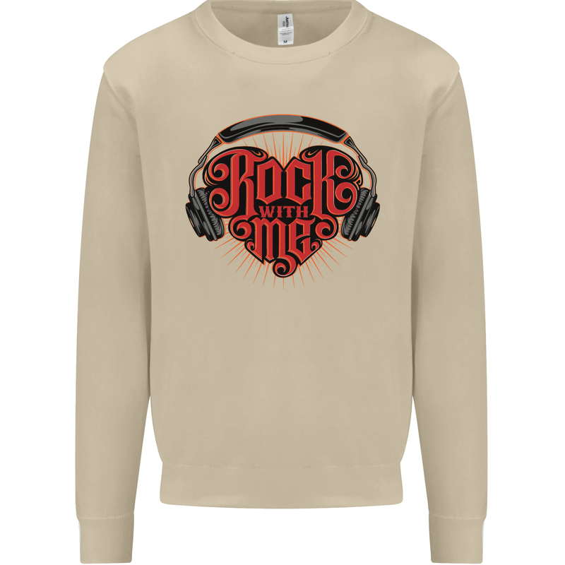 Rock With Me Heavy Metal Music Guitar Mens Sweatshirt Jumper Sand