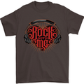 Rock With Me Heavy Metal Music Guitar Mens T-Shirt Cotton Gildan Dark Chocolate