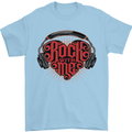 Rock With Me Heavy Metal Music Guitar Mens T-Shirt Cotton Gildan Light Blue