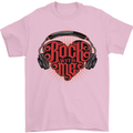 Rock With Me Heavy Metal Music Guitar Mens T-Shirt Cotton Gildan Light Pink