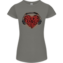 Rock With Me Heavy Metal Music Guitar Womens Petite Cut T-Shirt Charcoal