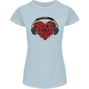 Rock With Me Heavy Metal Music Guitar Womens Petite Cut T-Shirt Light Blue