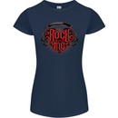Rock With Me Heavy Metal Music Guitar Womens Petite Cut T-Shirt Navy Blue