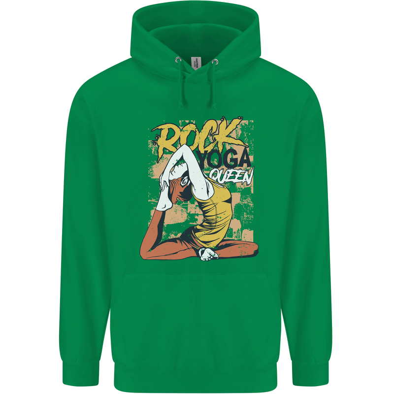 Rock Yoga Queen Childrens Kids Hoodie Irish Green