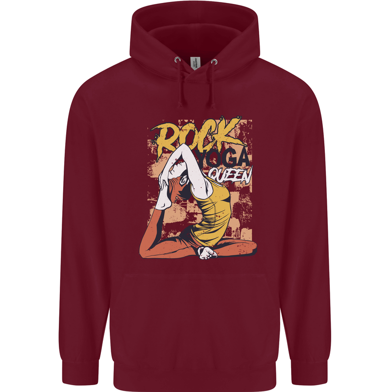 Rock Yoga Queen Childrens Kids Hoodie Maroon