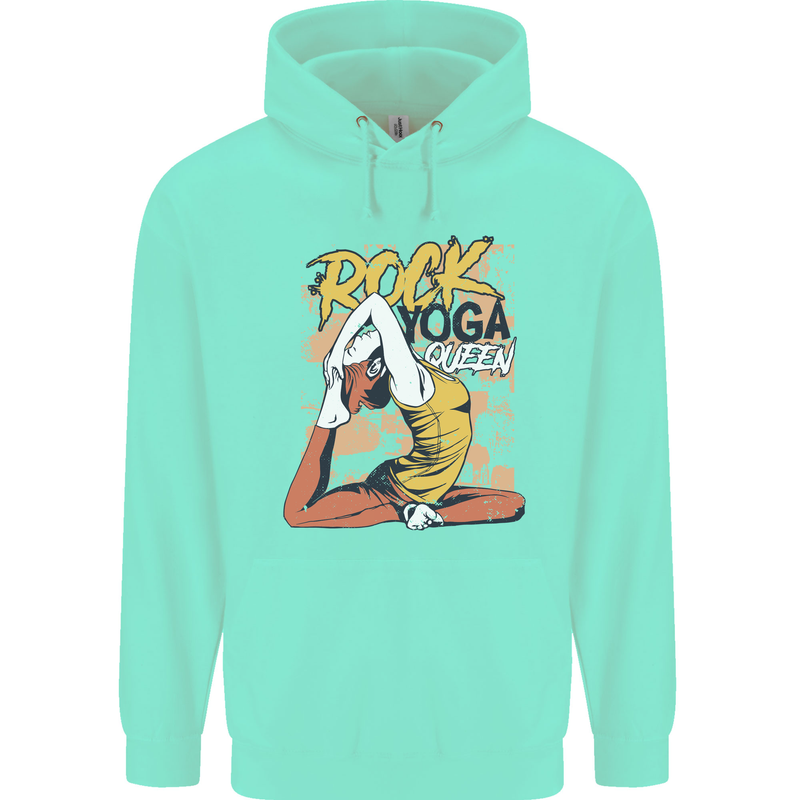 Rock Yoga Queen Childrens Kids Hoodie Peppermint