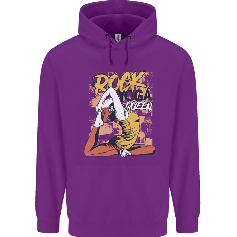 Rock Yoga Queen Childrens Kids Hoodie Purple