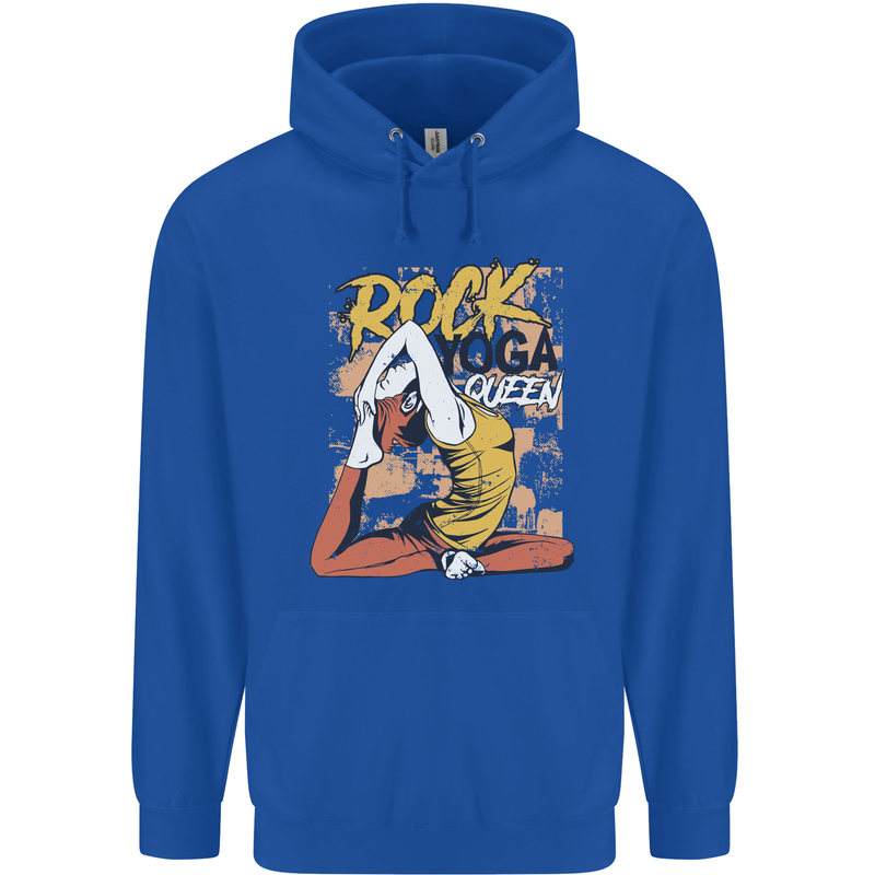 Rock Yoga Queen Childrens Kids Hoodie Royal Blue