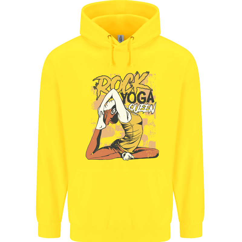 Rock Yoga Queen Childrens Kids Hoodie Yellow