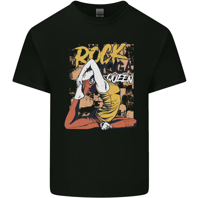 Rock Yoga Queen Mens Cotton T-Shirt Tee Top Black