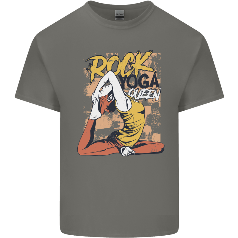 Rock Yoga Queen Mens Cotton T-Shirt Tee Top Charcoal