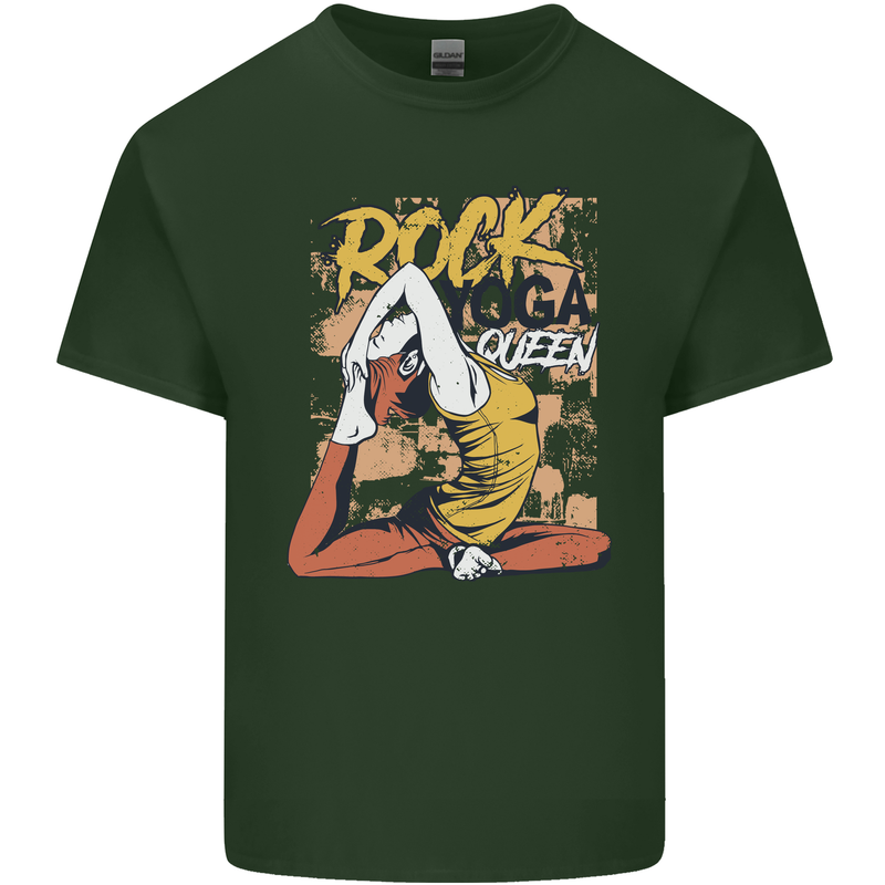 Rock Yoga Queen Mens Cotton T-Shirt Tee Top Forest Green