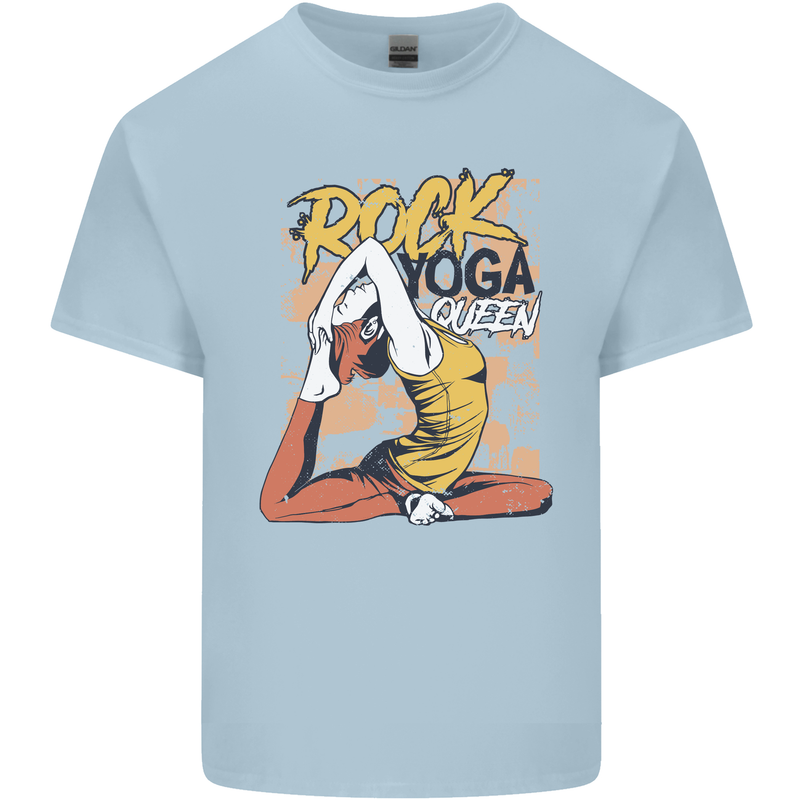 Rock Yoga Queen Mens Cotton T-Shirt Tee Top Light Blue