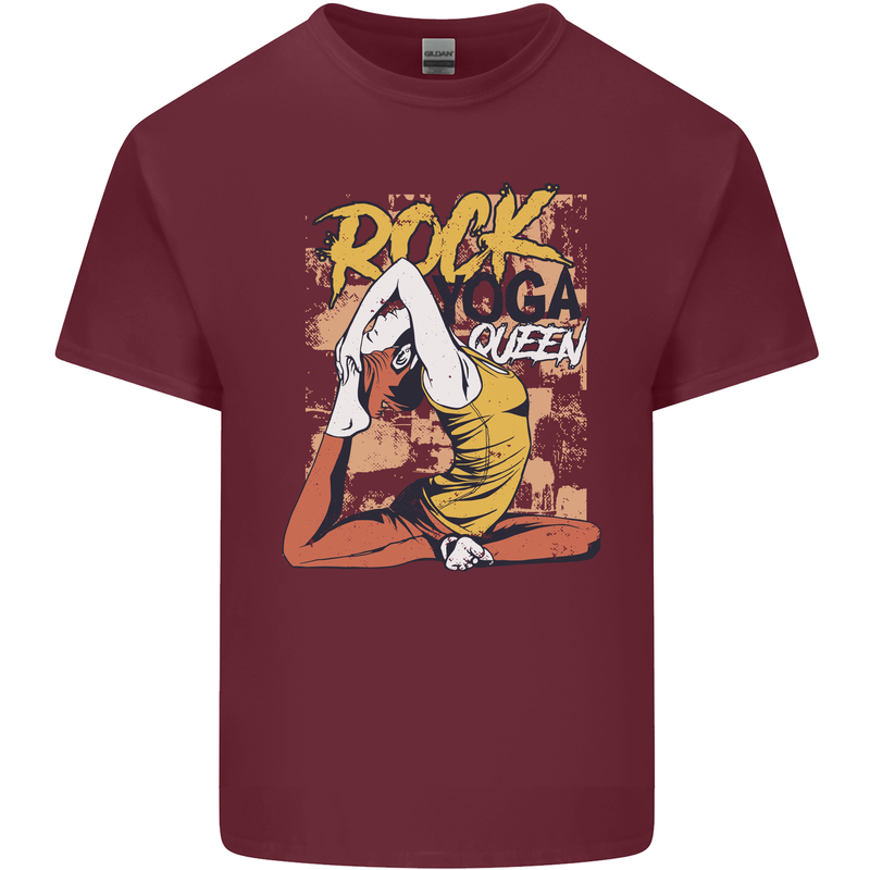 Rock Yoga Queen Mens Cotton T-Shirt Tee Top Maroon