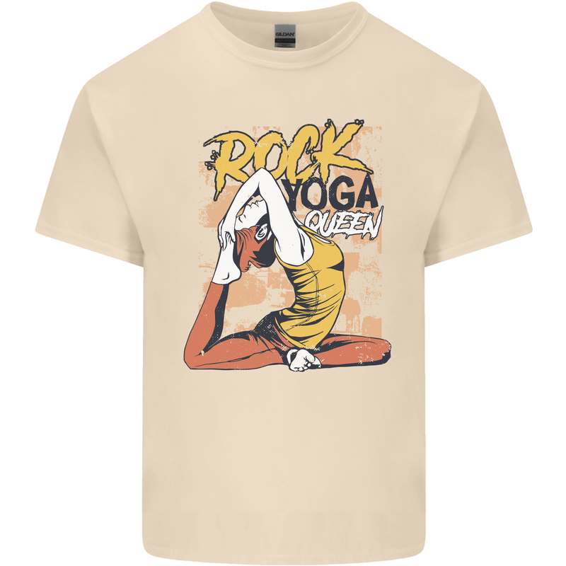 Rock Yoga Queen Mens Cotton T-Shirt Tee Top Natural