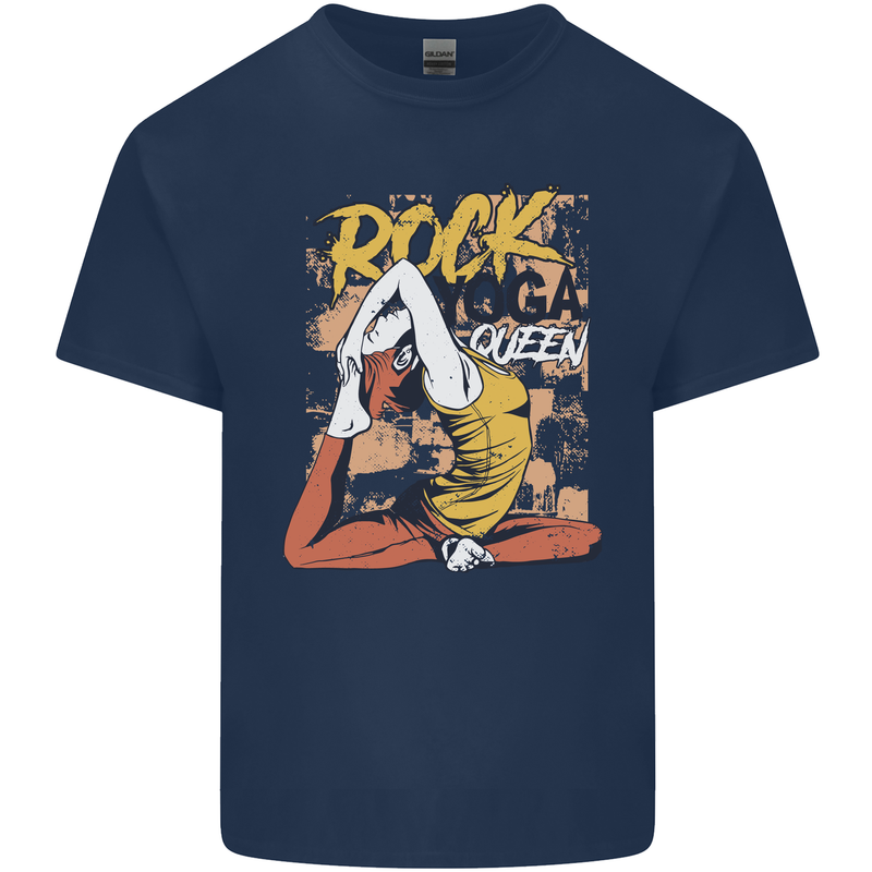 Rock Yoga Queen Mens Cotton T-Shirt Tee Top Navy Blue