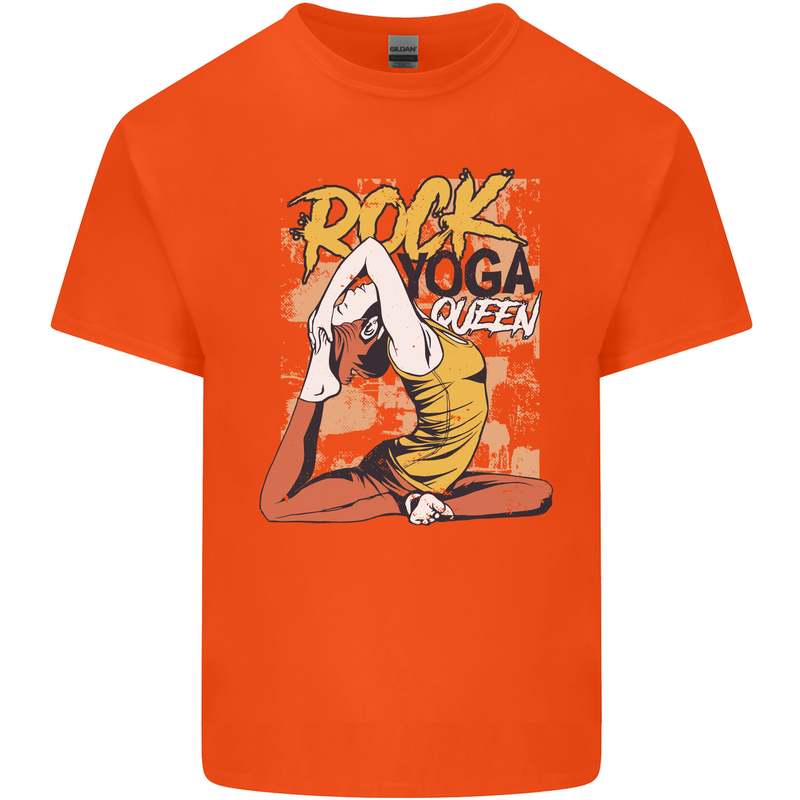 Rock Yoga Queen Mens Cotton T-Shirt Tee Top Orange