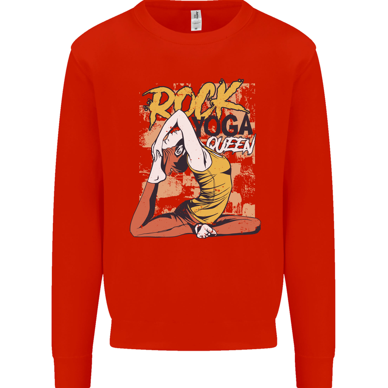 Rock Yoga Queen Mens Sweatshirt Jumper Bright Red