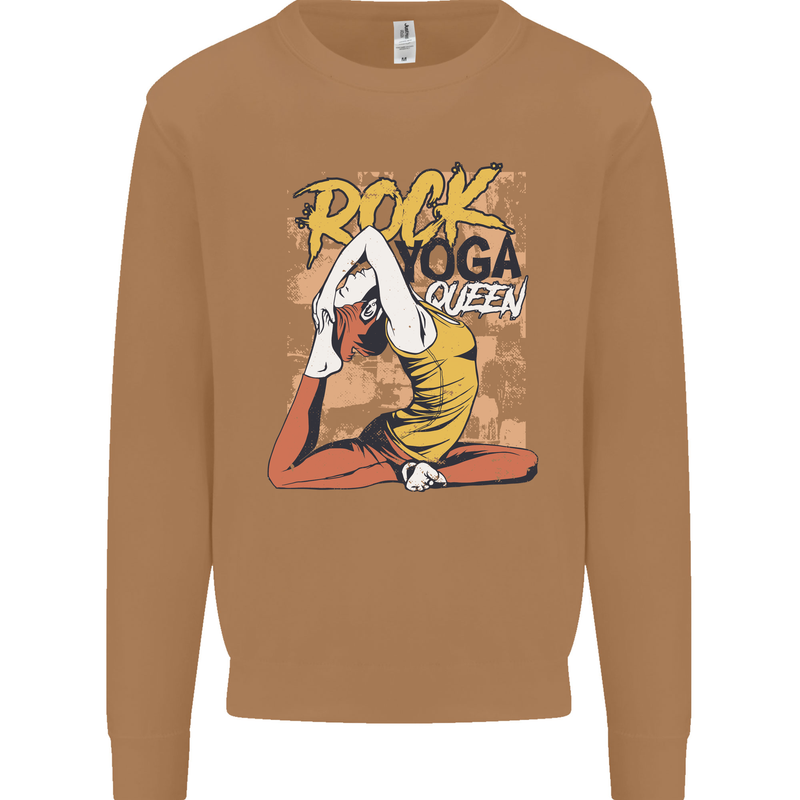Rock Yoga Queen Mens Sweatshirt Jumper Caramel Latte