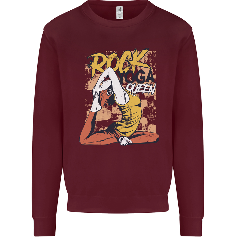 Rock Yoga Queen Mens Sweatshirt Jumper Maroon