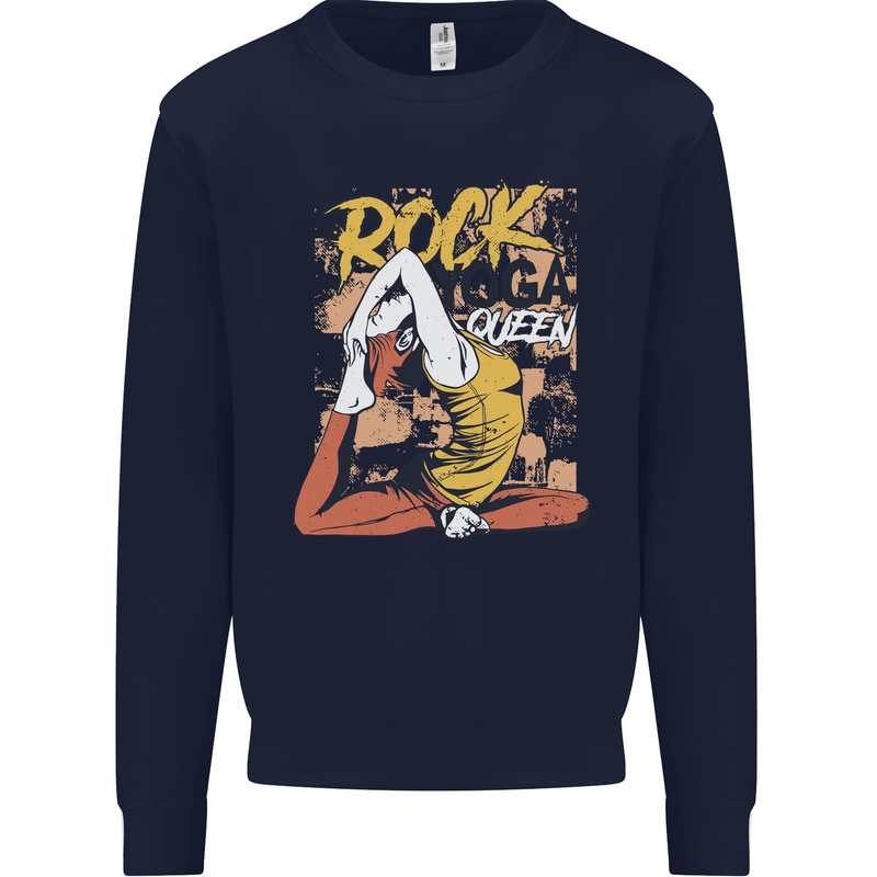 Rock Yoga Queen Mens Sweatshirt Jumper Navy Blue
