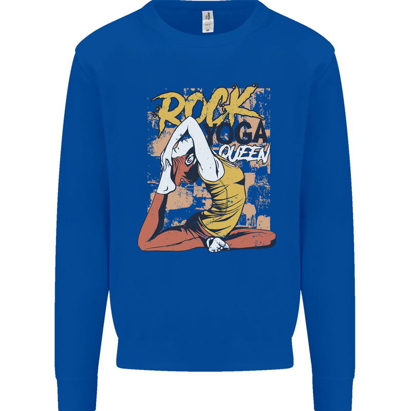 Rock Yoga Queen Mens Sweatshirt Jumper Royal Blue