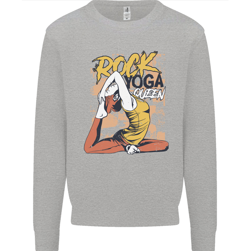 Rock Yoga Queen Mens Sweatshirt Jumper Sports Grey