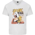 Rock Yoga Queen Mens V-Neck Cotton T-Shirt White