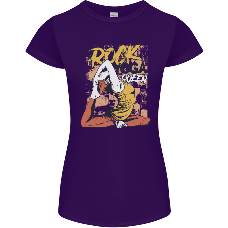 Rock Yoga Queen Womens Petite Cut T-Shirt Purple