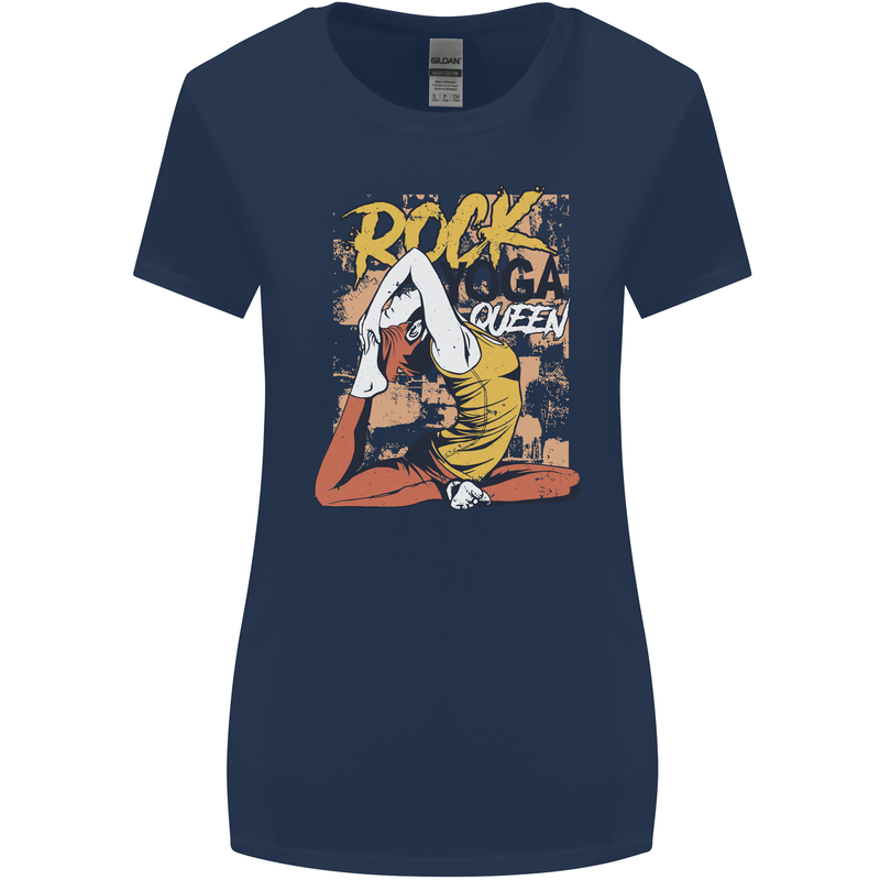 Rock Yoga Queen Womens Wider Cut T-Shirt Navy Blue