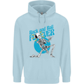 Rock & Roll Forever Air Guitar Skeleton Skull Childrens Kids Hoodie Light Blue