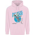 Rock & Roll Forever Air Guitar Skeleton Skull Childrens Kids Hoodie Light Pink