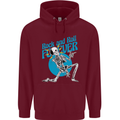 Rock & Roll Forever Air Guitar Skeleton Skull Childrens Kids Hoodie Maroon