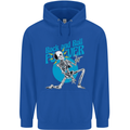 Rock & Roll Forever Air Guitar Skeleton Skull Childrens Kids Hoodie Royal Blue